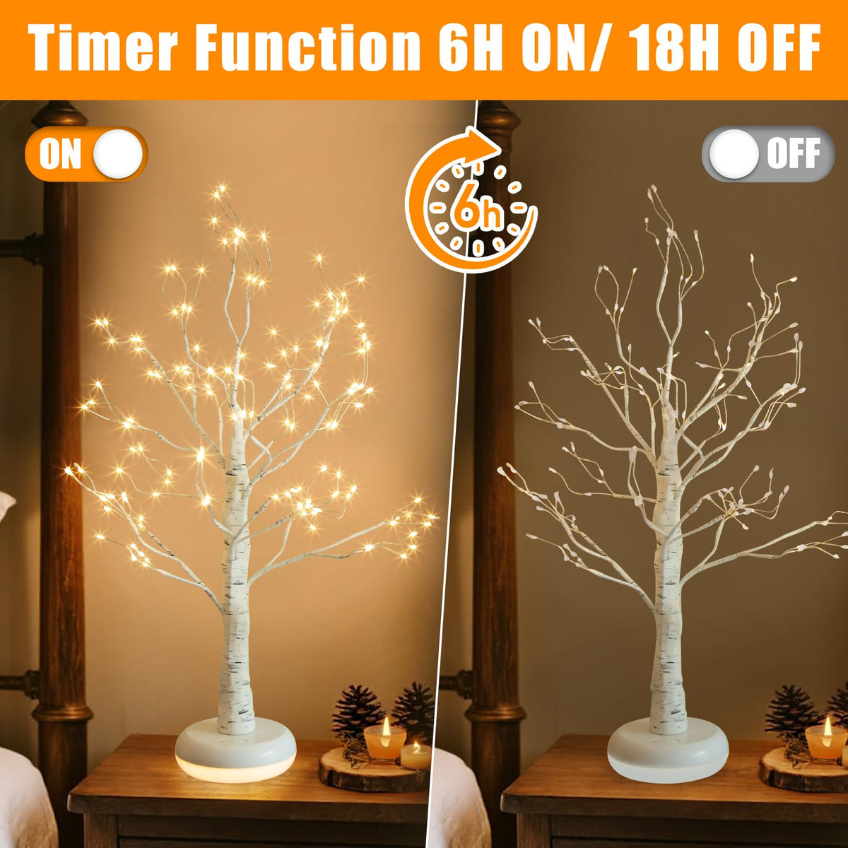 Birch Tree with Lights S294075