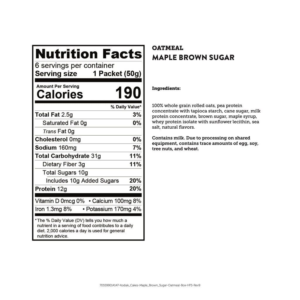 Maple Brown Sugar Instant Oatmeal Packets G18981