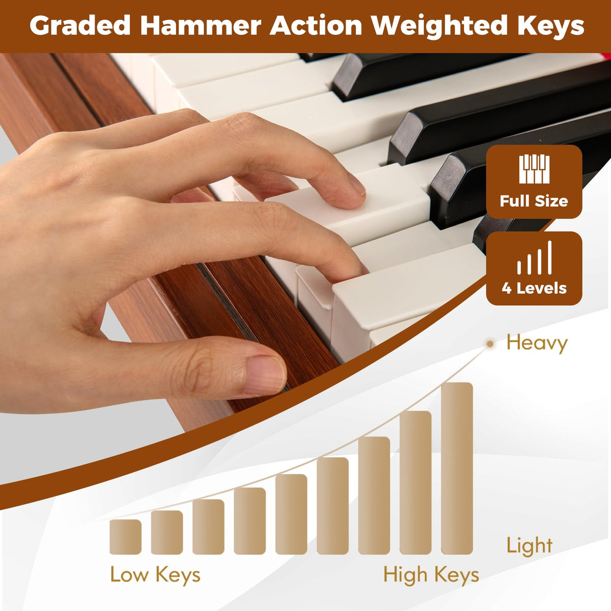 88 Key Weighted Digital Piano with Triple Pedals P578