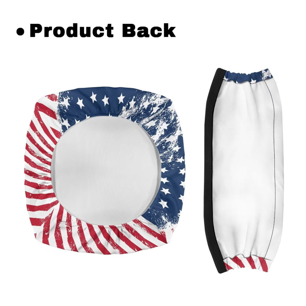 Blue White Star and Red Stripes Rollator Walker Seat and Backrest Covers T7441