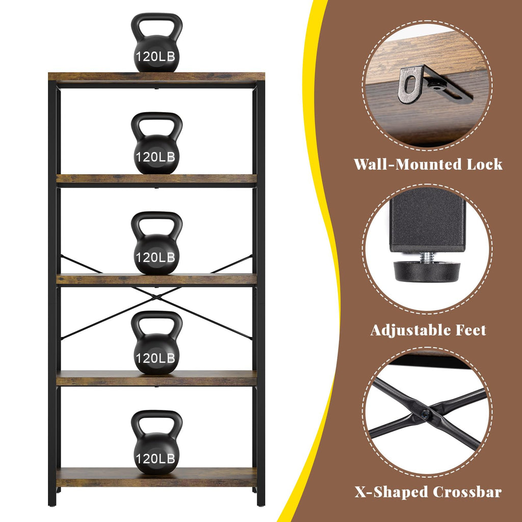 5-Tier Adjustable Bookshelf K969