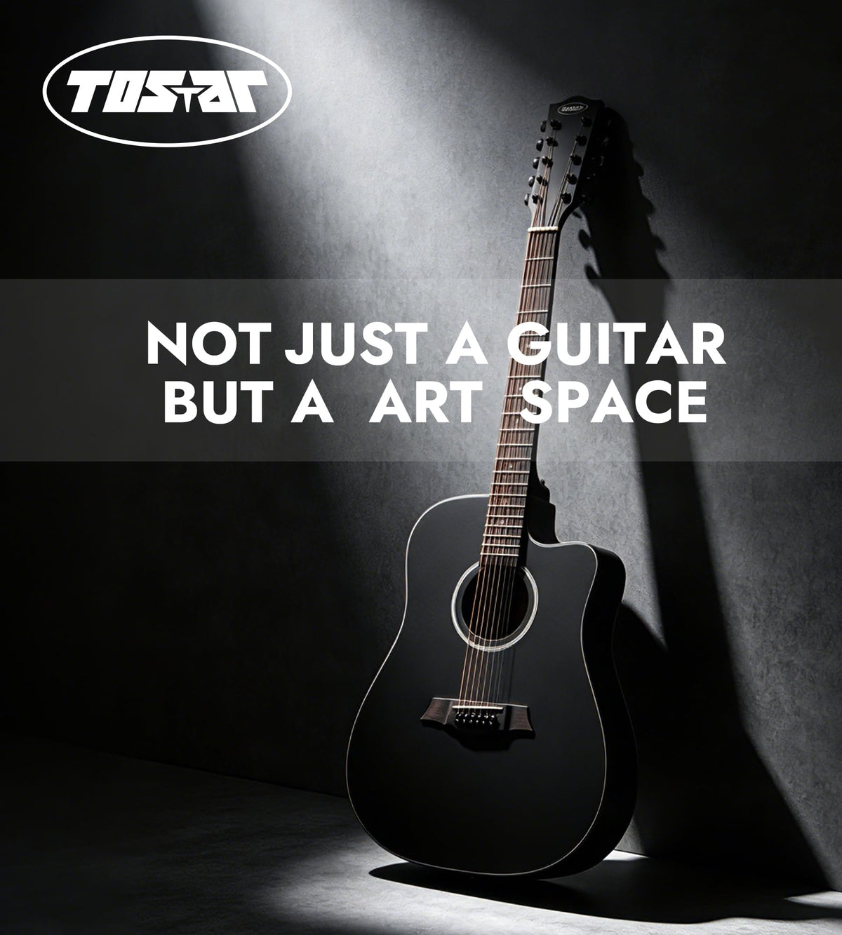 12 String Black Cutaway Acoustic Electric Guitar K97602