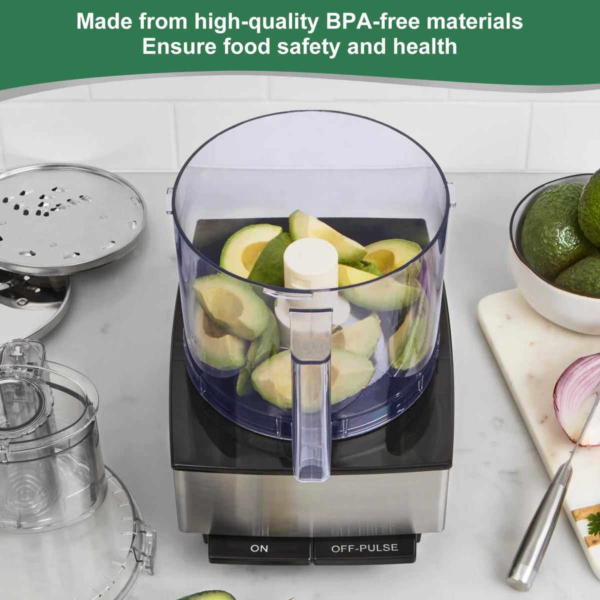 Food Processor Work Bowl 7-Cup with 4 Locking Tabs I499