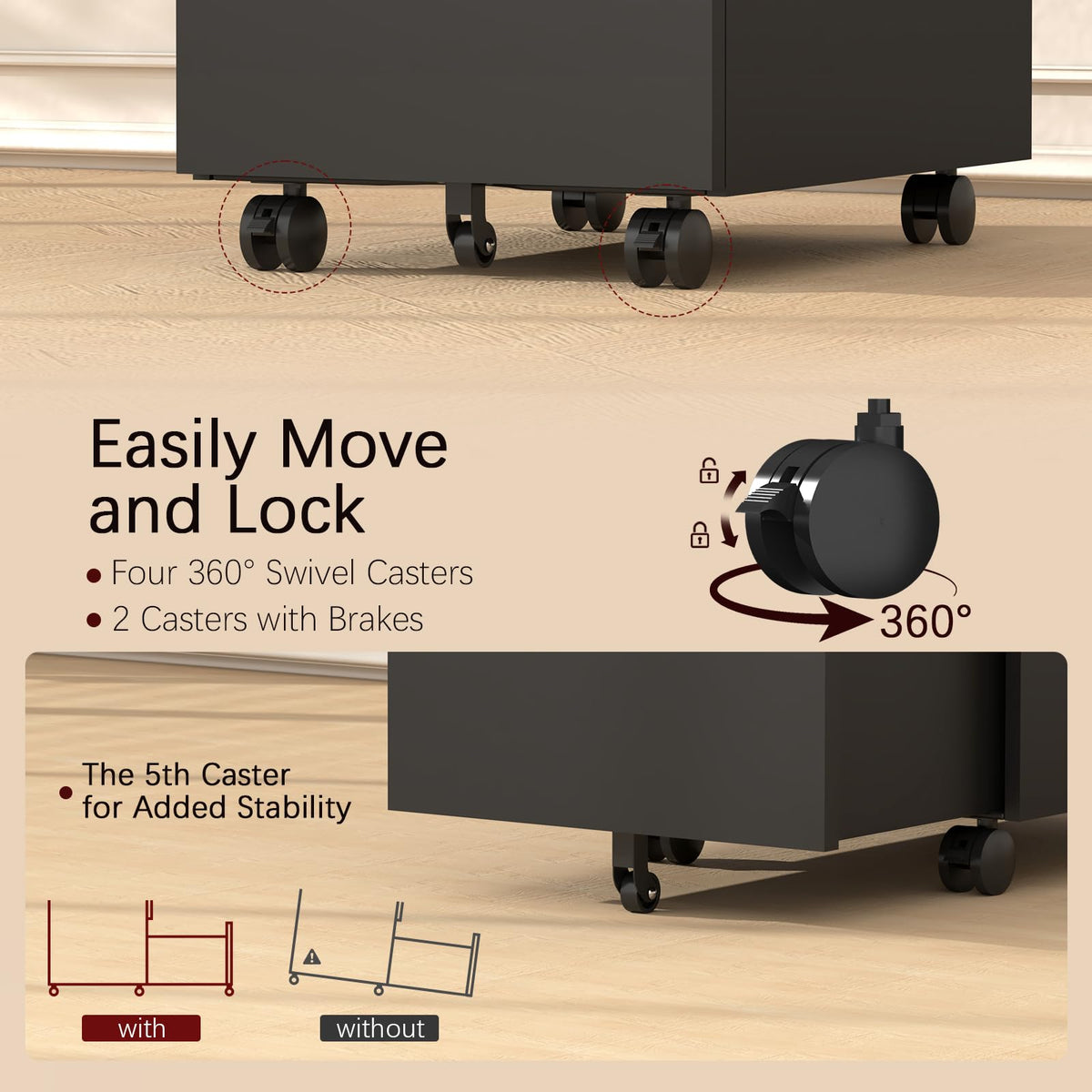 Black 3 Drawer Metal File Cabinet with Lock X35735