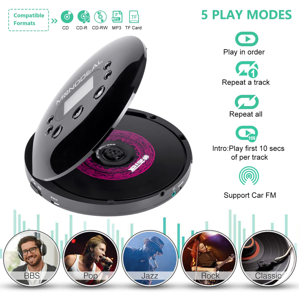 Portable CD Player with FM Transmitter R8137