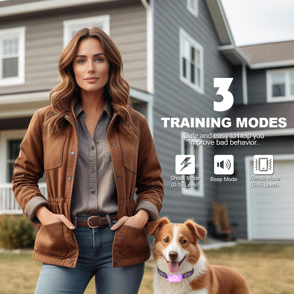 Dog Training Collar with Remote Purple D828