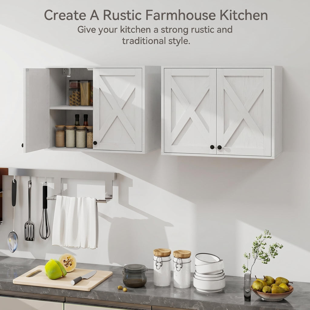 White Wall Mounted Laundry Room Cabinets E870