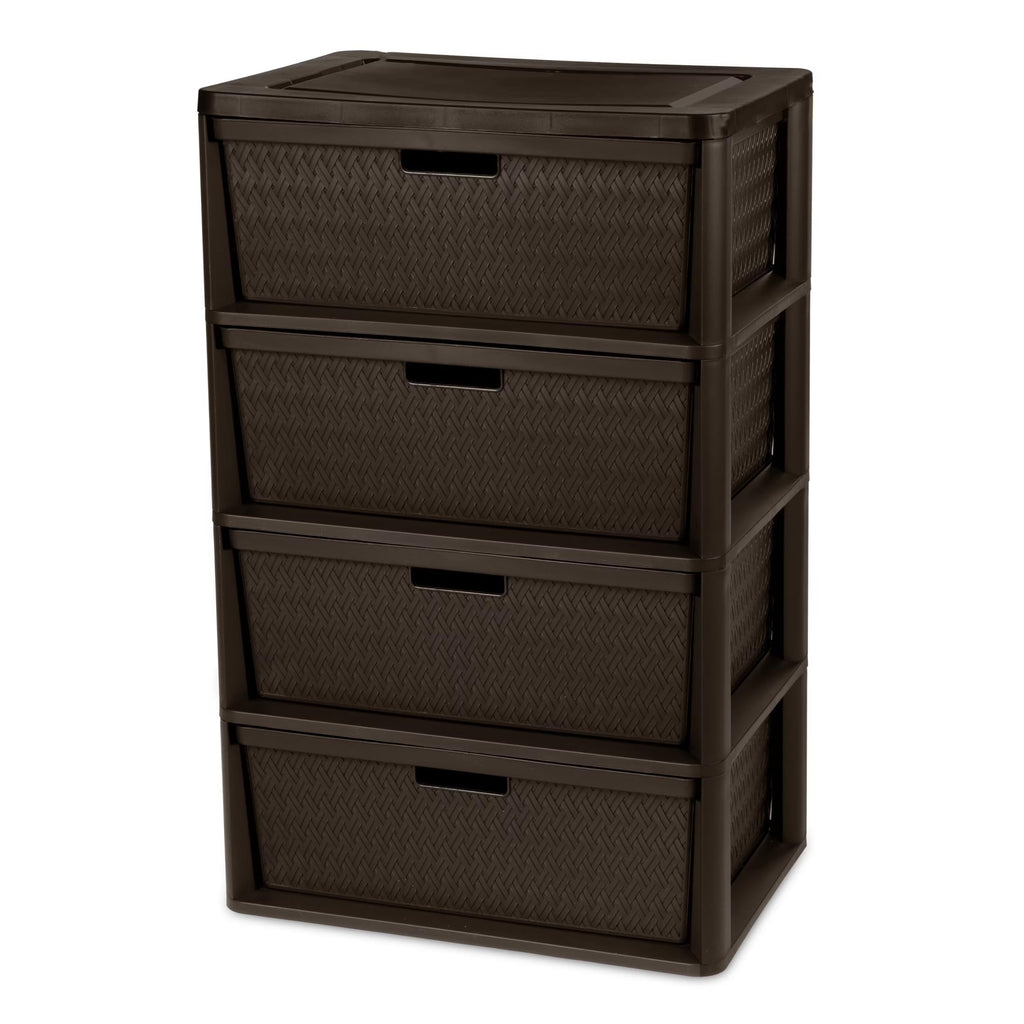 Brown 4 Drawer Plastic Storage Organizer N1374