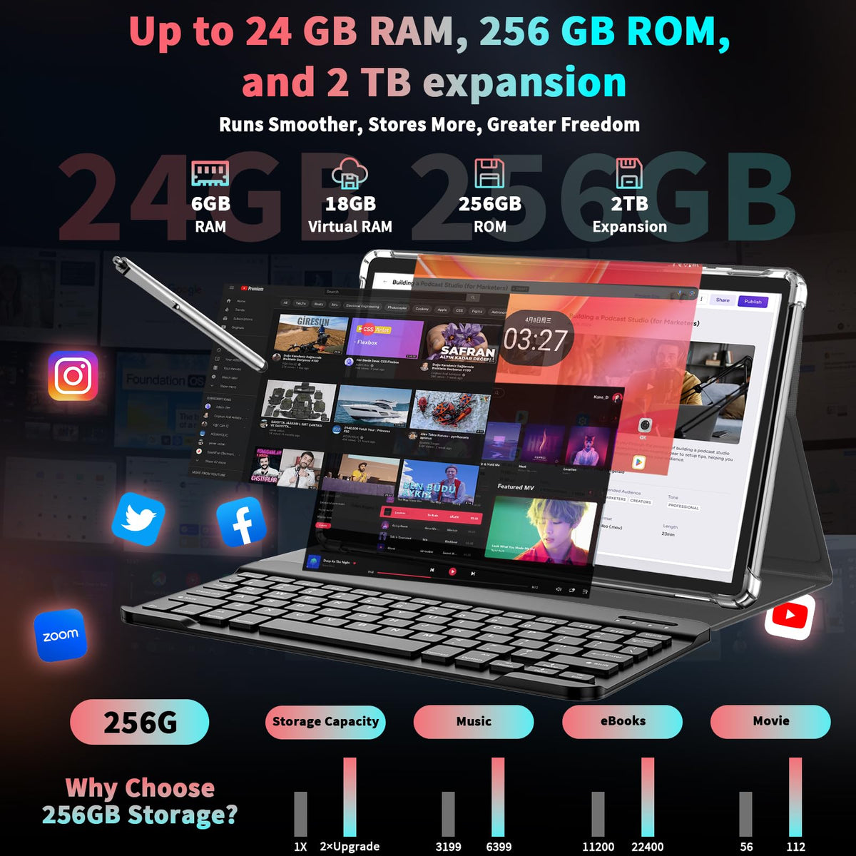 10 inch Android Tablet with Keyboard L786139