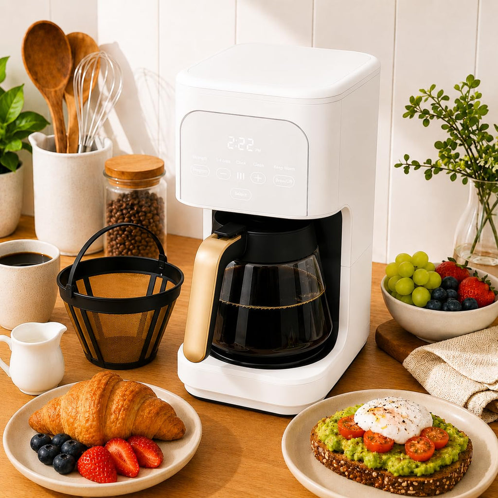 12-Cup Programmable Coffee Maker with Glass Carafe H1163