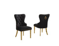 Black Boucle Upholstered Dining Chairs Set of 2 R426469