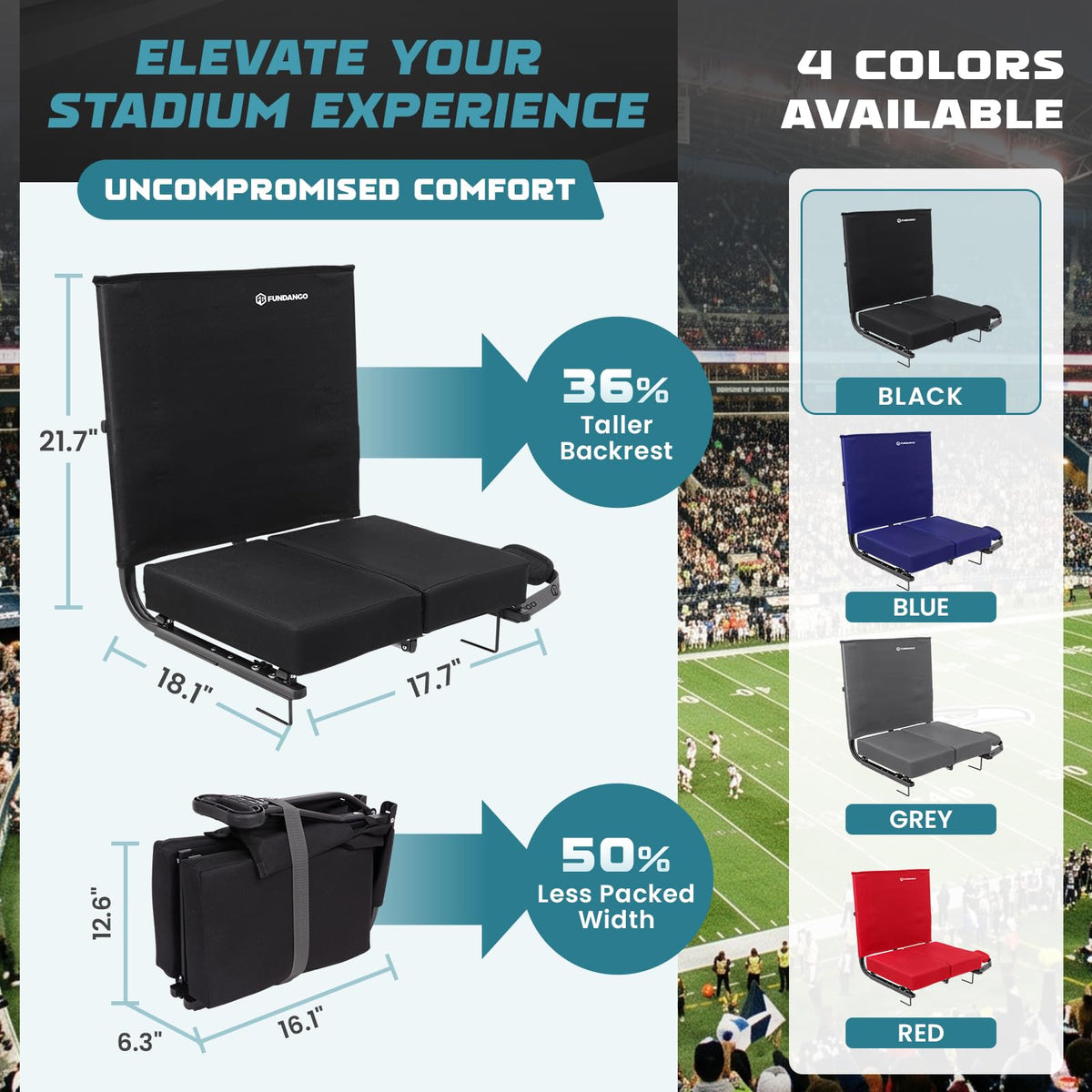 Folding Stadium Seat with Back Support G701