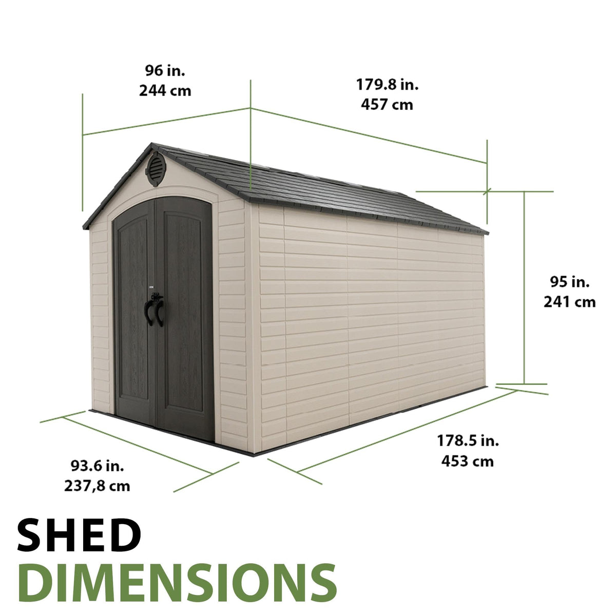 8x15 Ft Desert Sand Resin Outdoor Storage Shed C794485