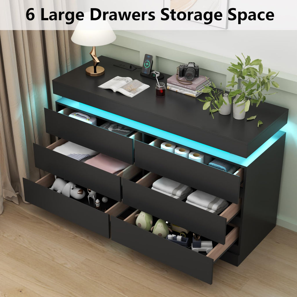 6 Drawer Dresser with Power Outlet P4624
