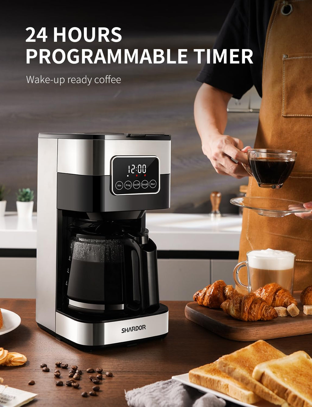 10-Cup Programmable Drip Coffee Maker with Permanent Filter D6491