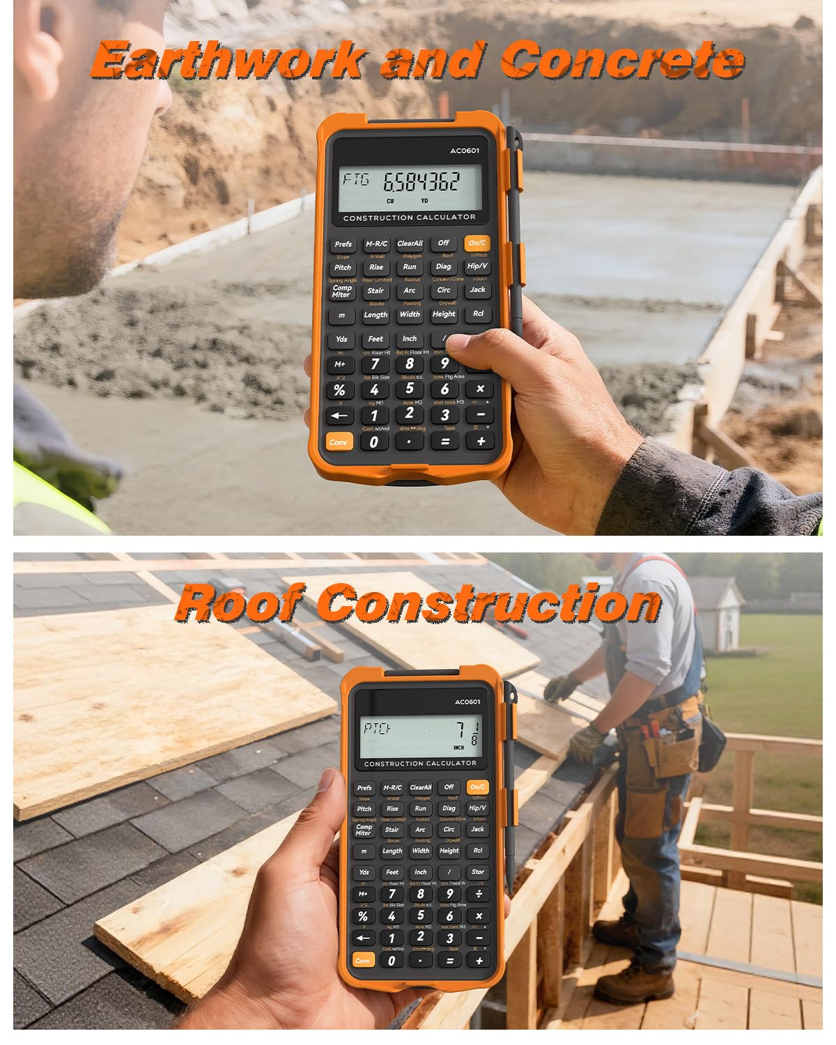 Construction Calculator with Writing Tablet O92981