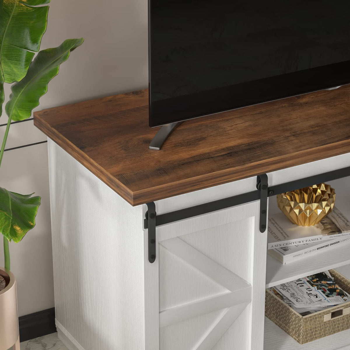 Bright White TV Stand for 65 Inch TV L51785