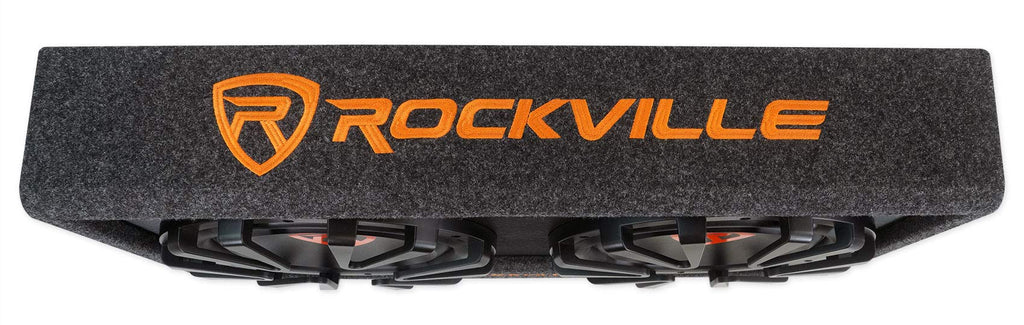 Dual 12" Slim Vented Powered Car Subwoofer Enclosure I39309