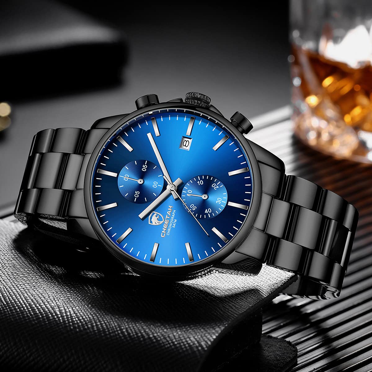 Mens Stainless Steel Waterproof Chronograph Quartz Watch U3091