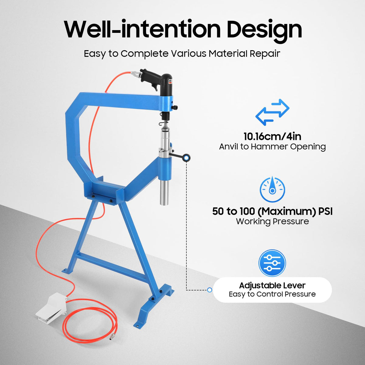 Pneumatic Planishing Hammer with 1"/2"/3" Anvil Dies Q245