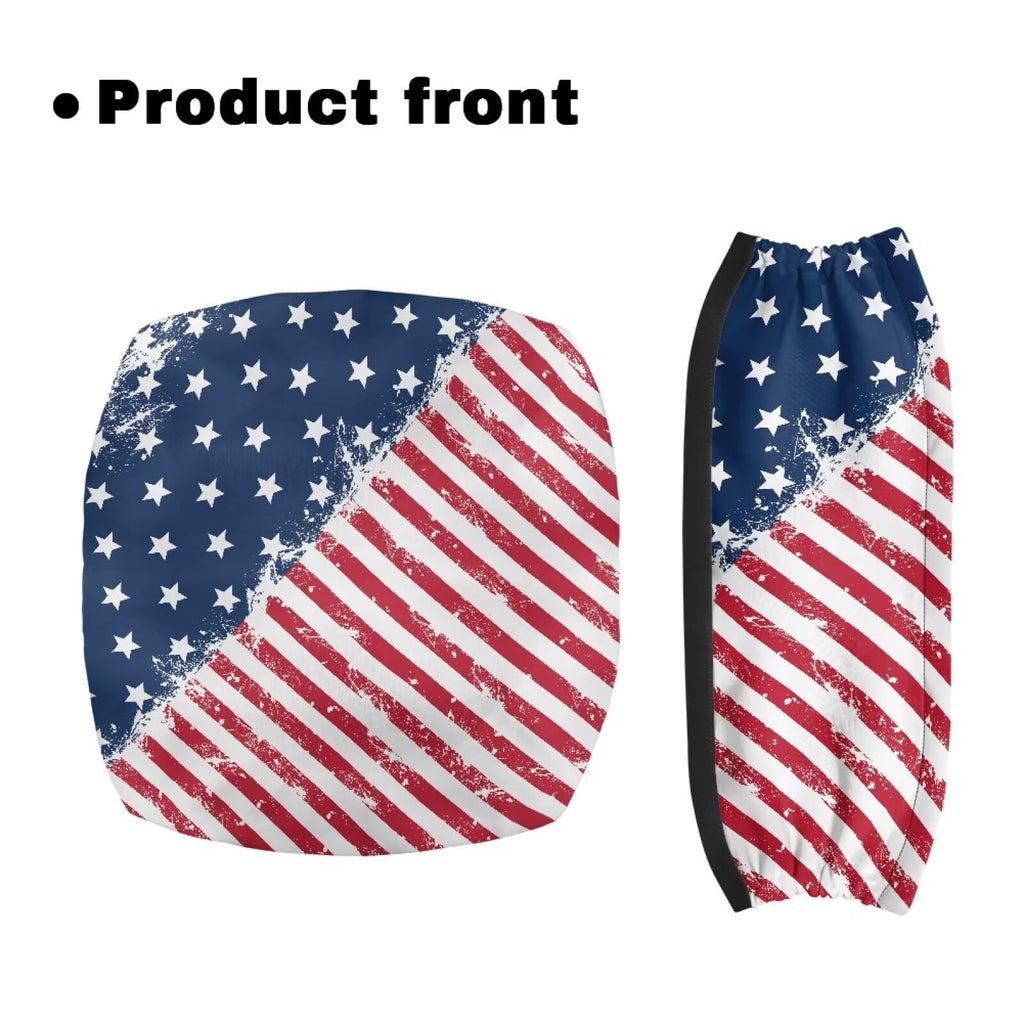 Blue White Star and Red Stripes Rollator Walker Seat and Backrest Covers T7441