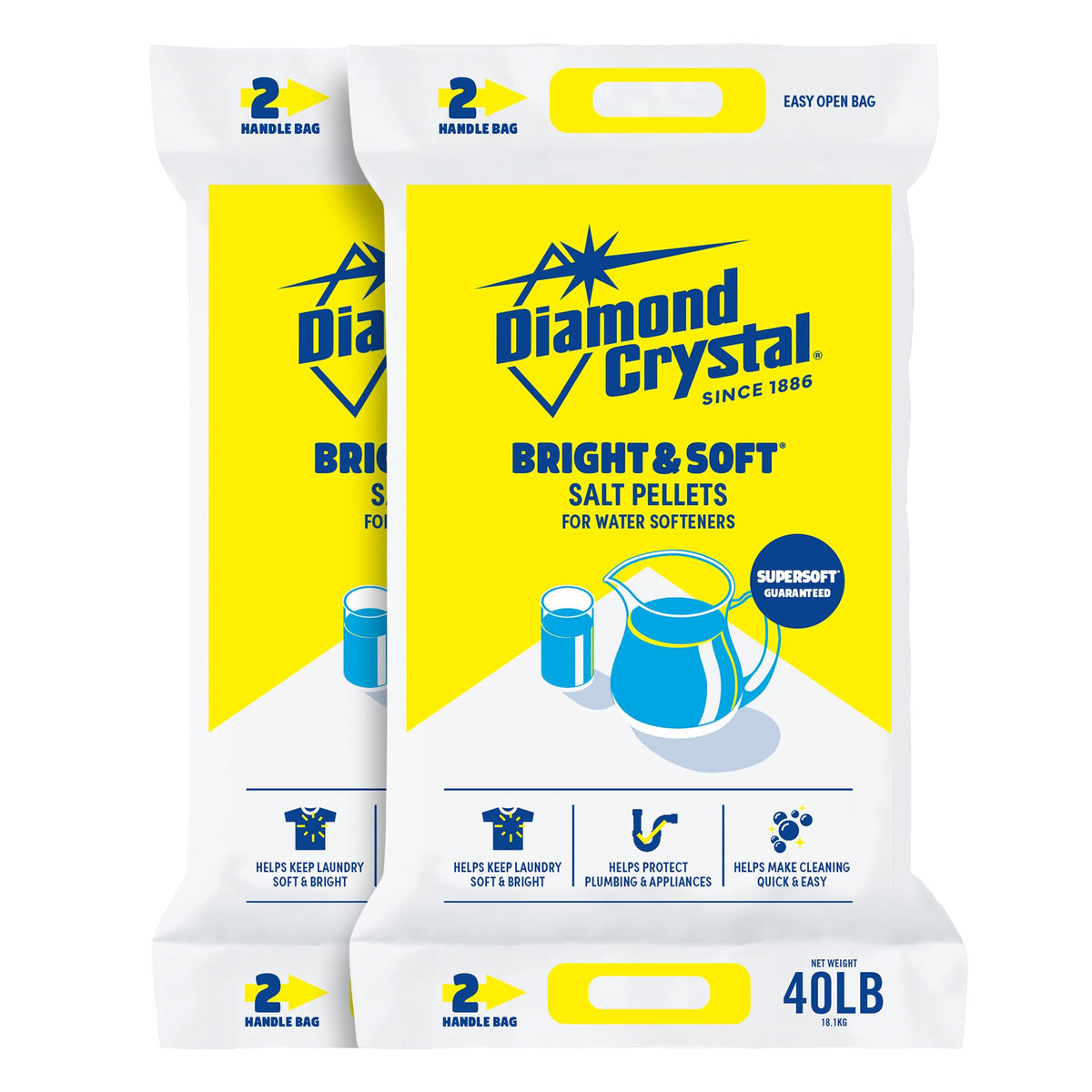 2 Pack Water Softener Salt Pellets, 40 Pounds F134