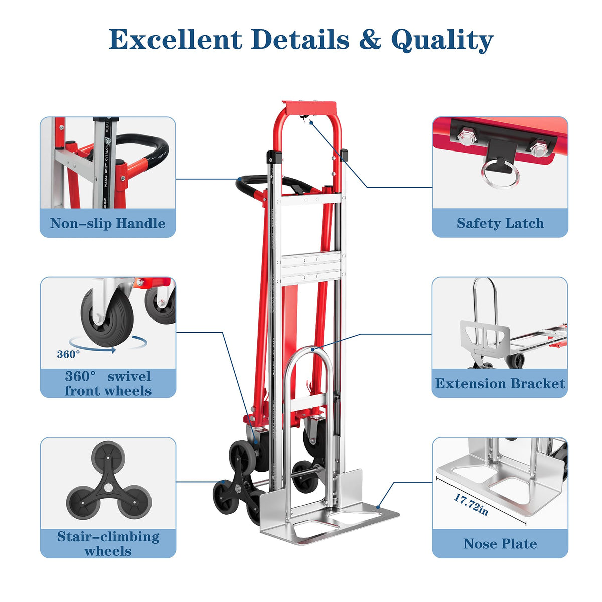1000 lb Aluminum Steel Convertible Hand Truck C1574