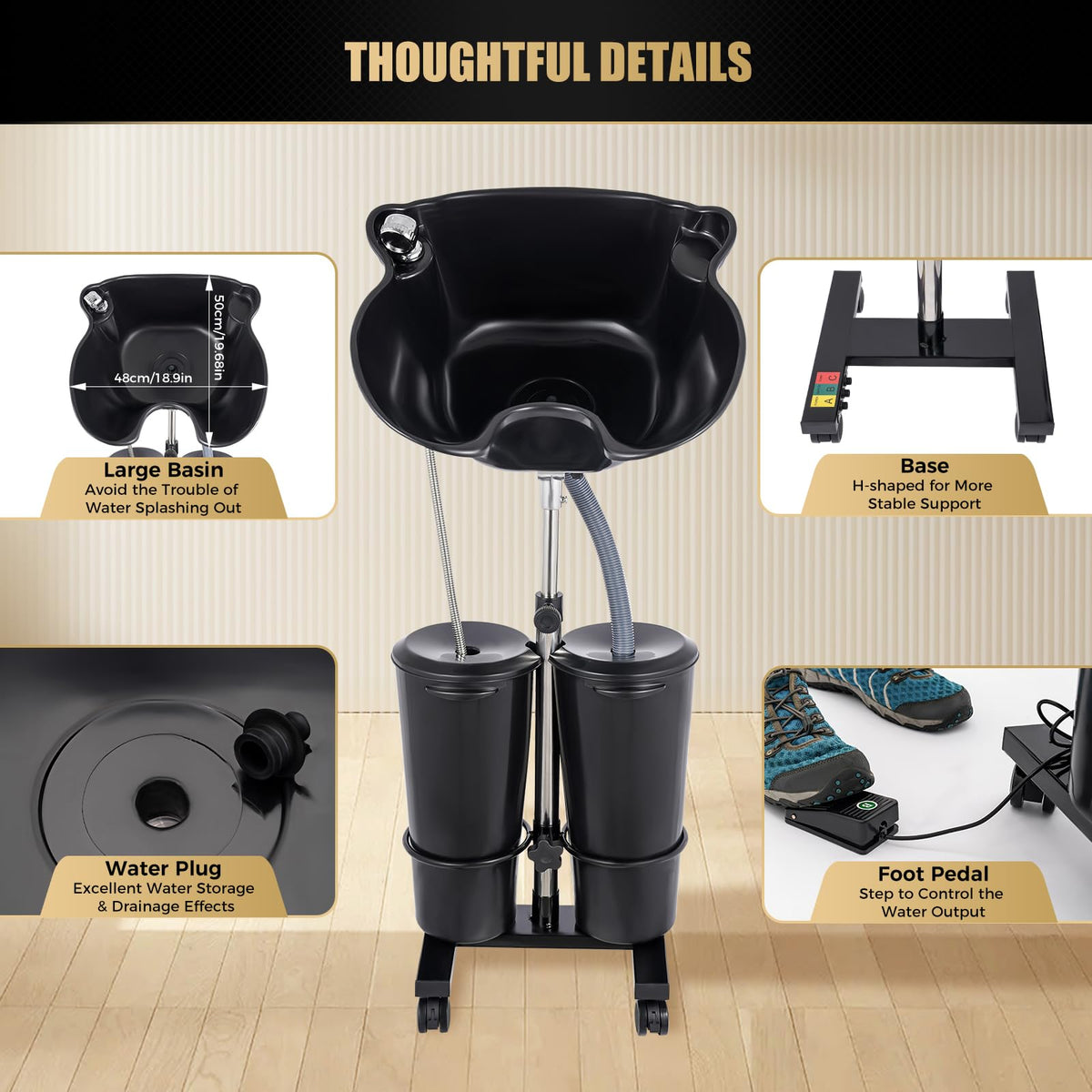 Portable Shampoo Bowl with Electric Pump F499710