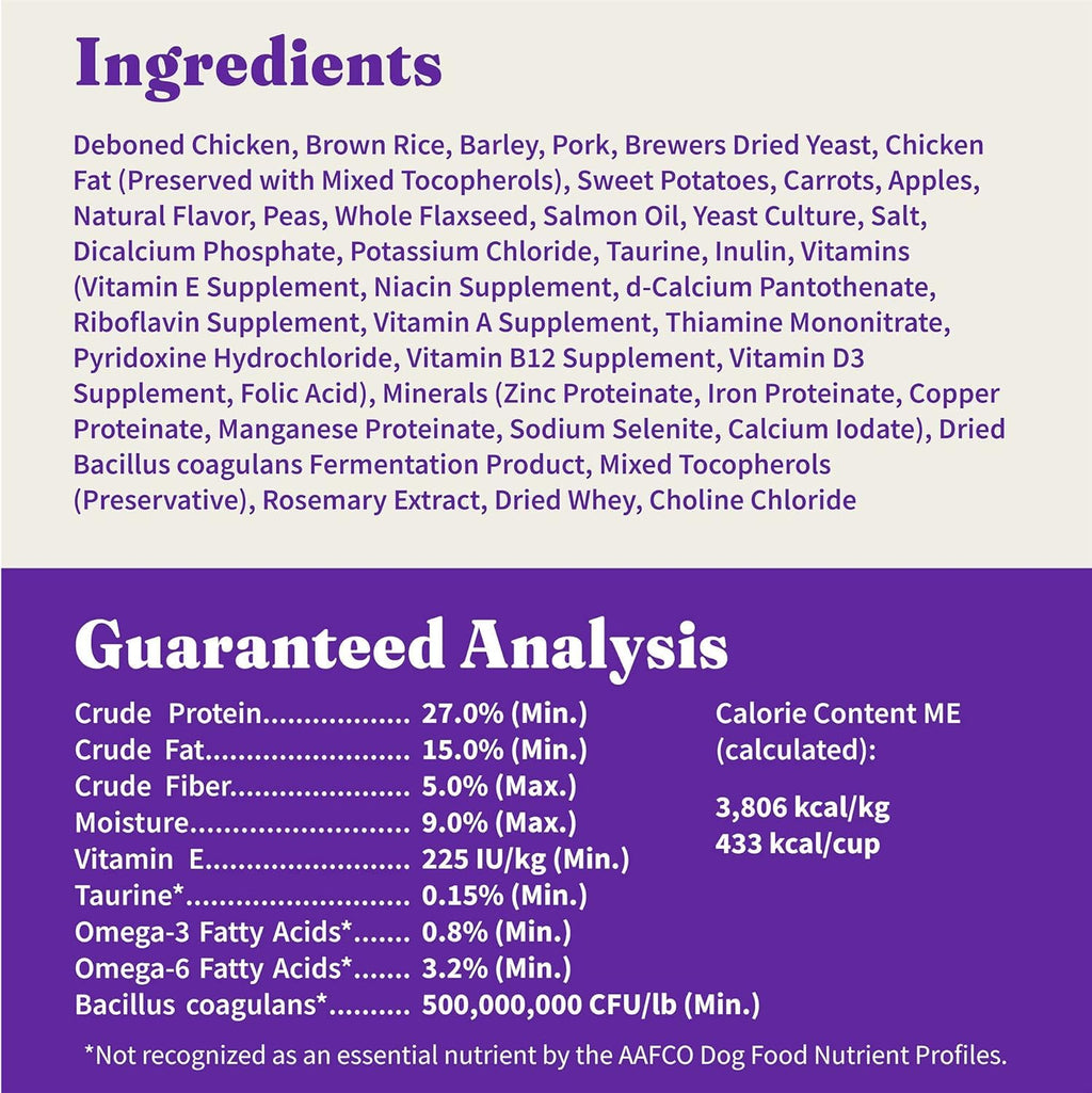 Dry Dog Food, Cage-Free Chicken & Brown Rice Recipe, 21 lb K685
