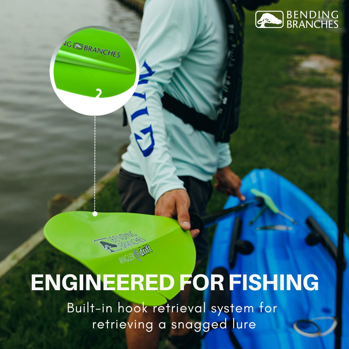 Snap-Button Kayak Fishing Paddle H9383