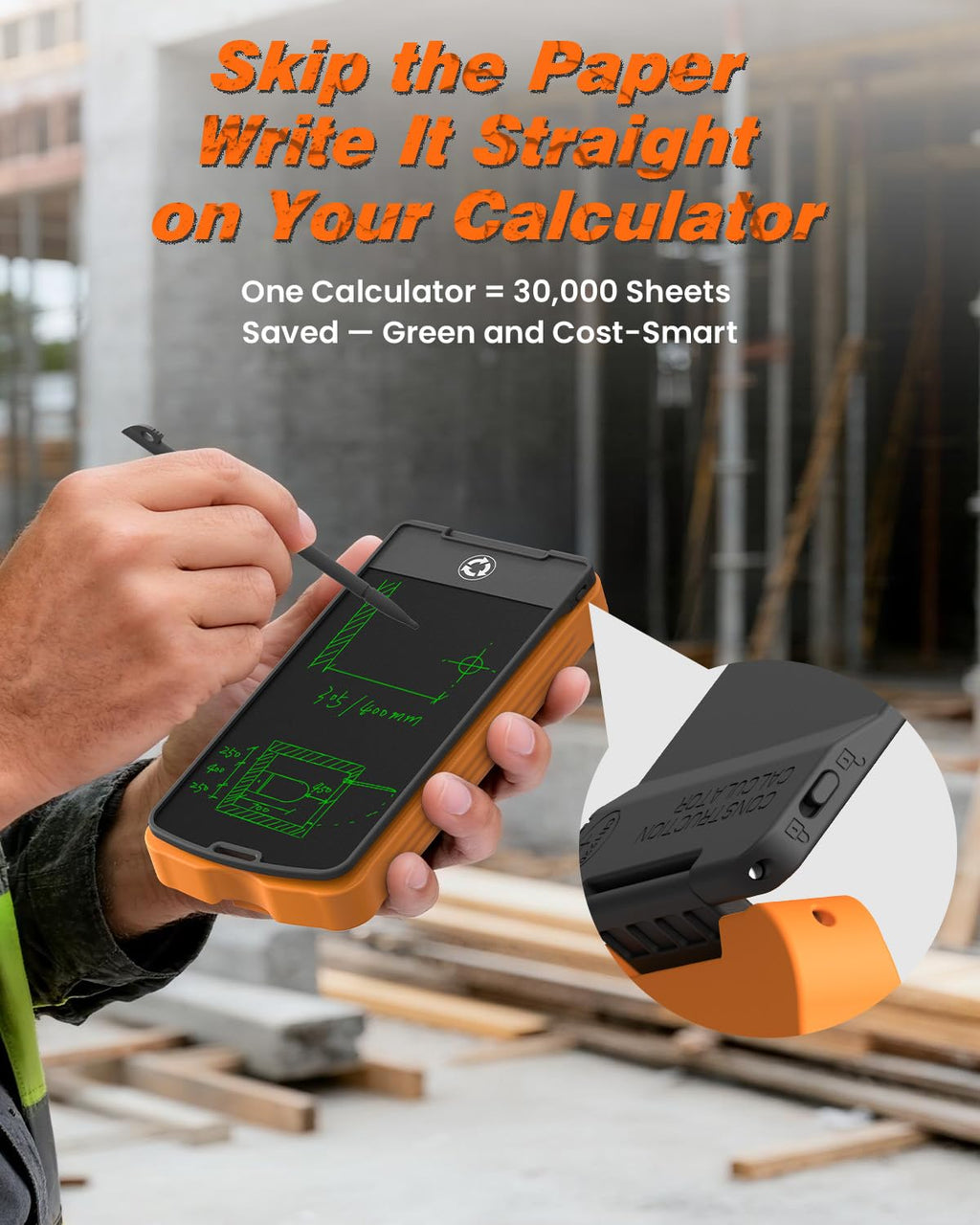 Construction Calculator with Writing Tablet O92981