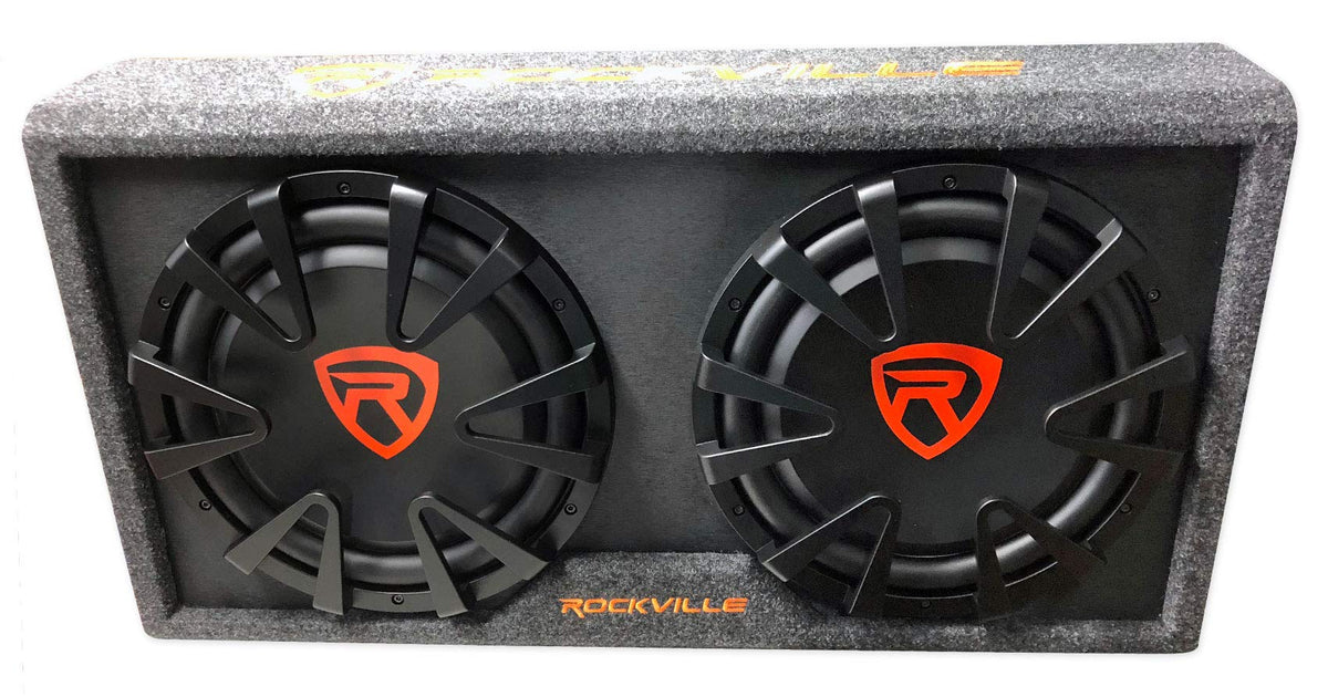 Dual 12" Slim Vented Powered Car Subwoofer Enclosure I39309