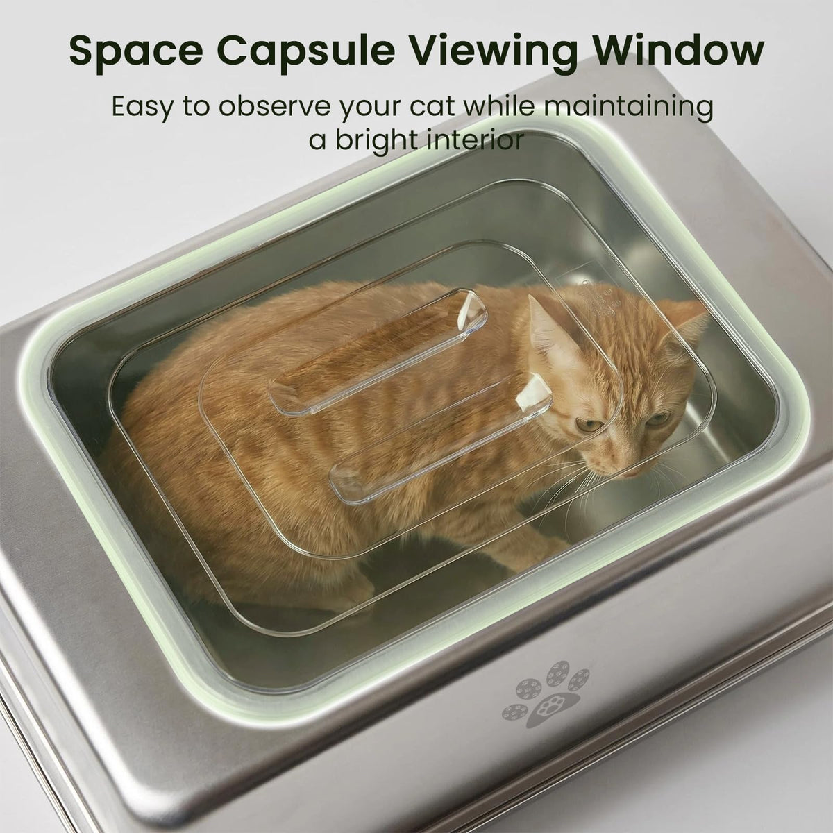 Enclosed Stainless Steel Cat Litter Box with Lid X759391