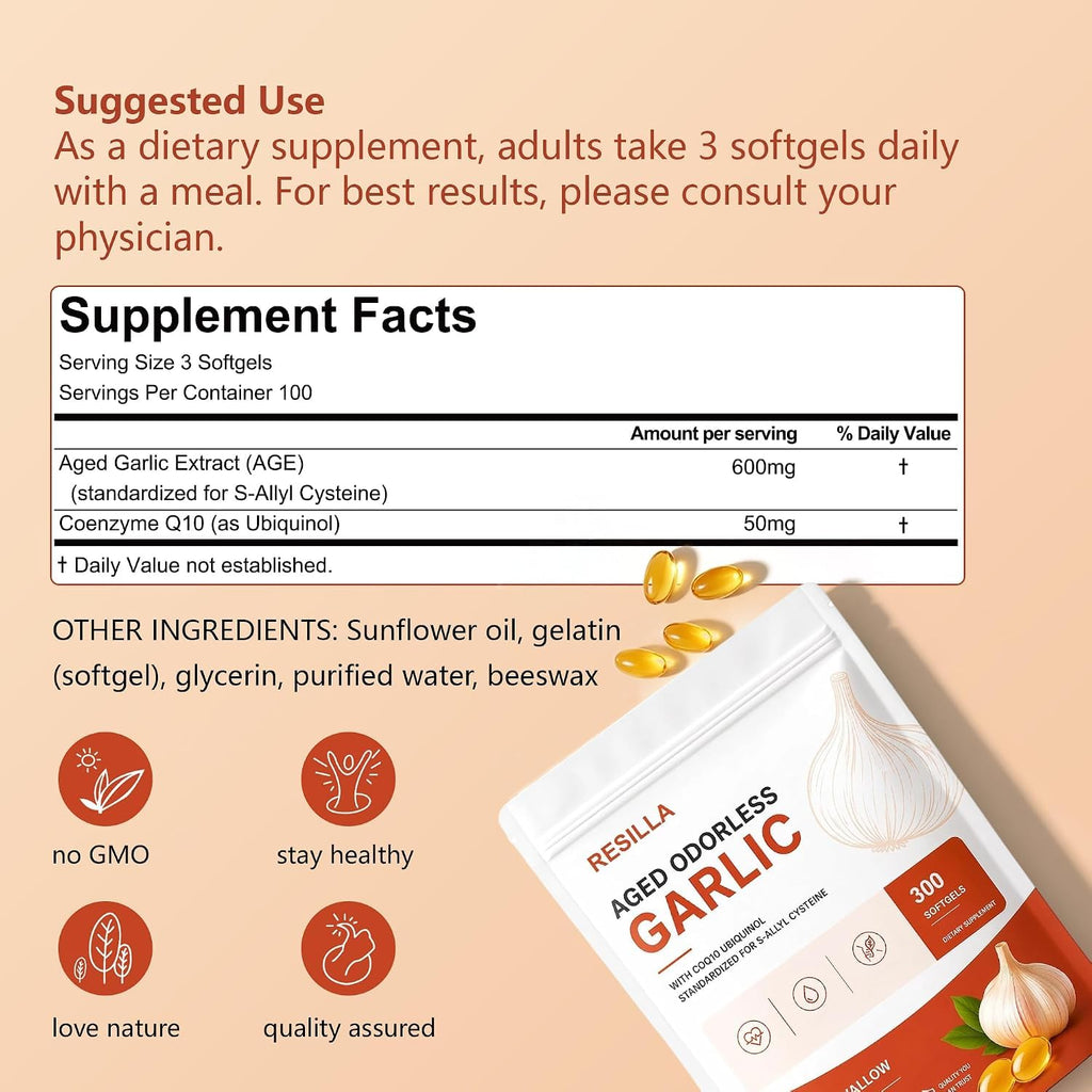 Odorless Aged Garlic Softgels, 300 Softgels G92083