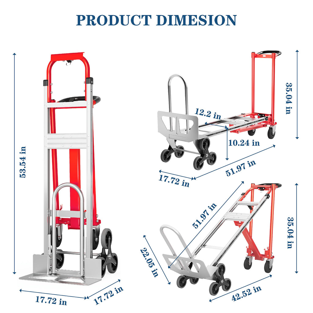 1000 lb Aluminum Steel Convertible Hand Truck C1574