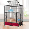 Black Folding Metal Cat Cage Dog Crate L97568