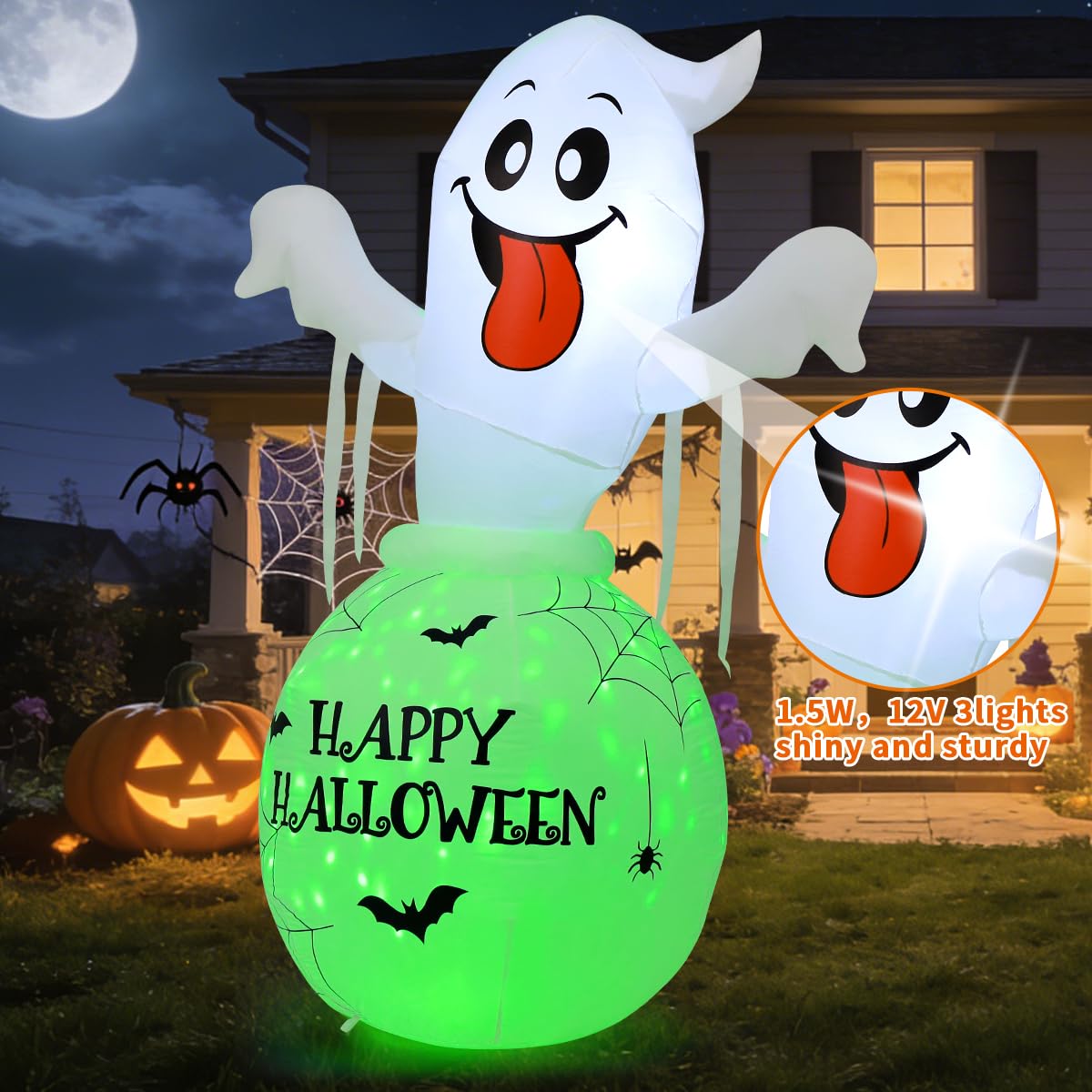 6FT Halloween Inflatables Ghost Yard Decor C625322