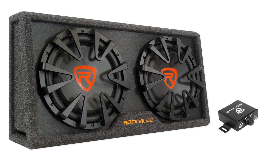 Dual 12" Slim Vented Powered Car Subwoofer Enclosure I39309
