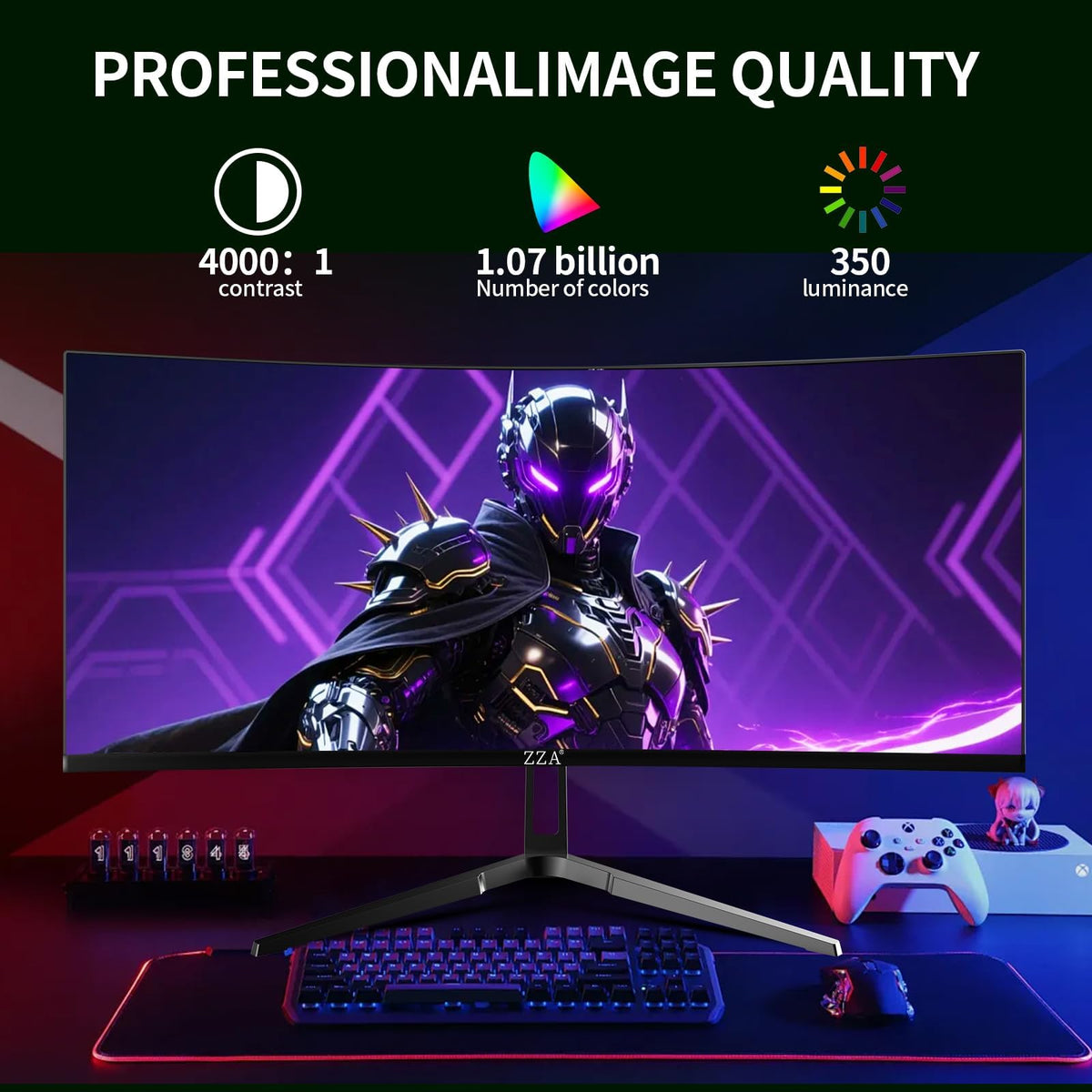34 Inch Curved Ultrawide Monitor WQHD 165Hz 1ms HDR10 FreeSync G-Sync VESA Mount Compatible B191