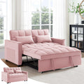 Pink Velvet Convertible Sleeper Sofa Bed V401