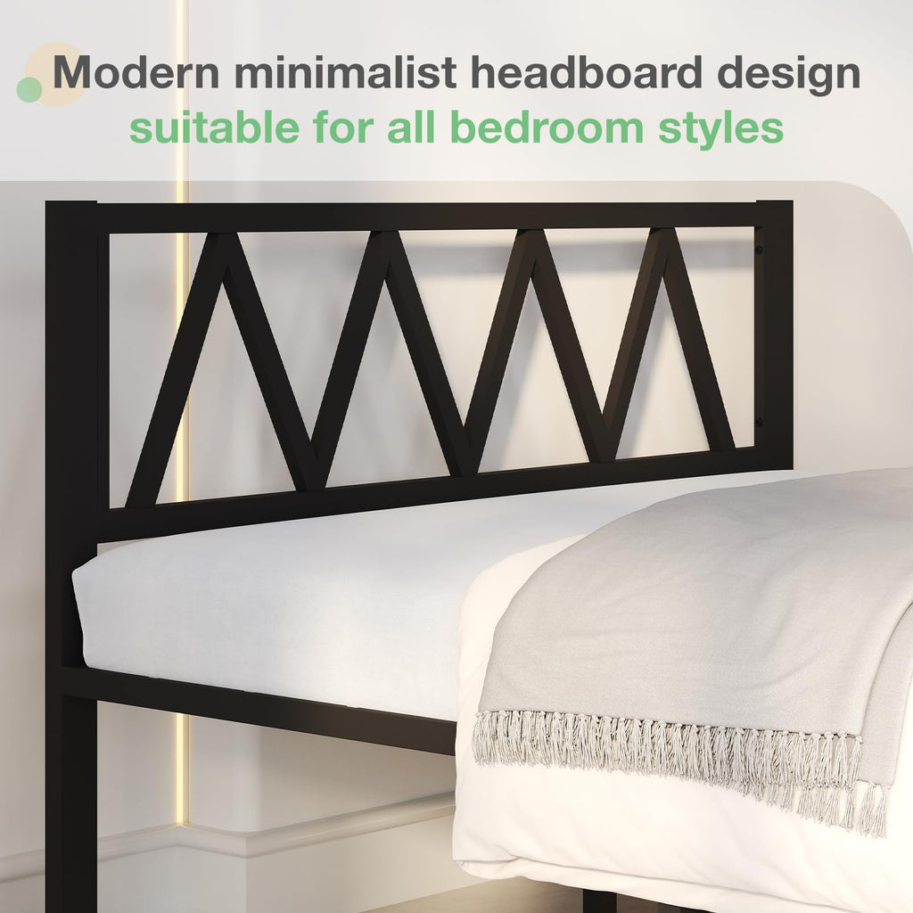 18 Inch Queen Size Metal Platform Bed Frame with Headboard M10903