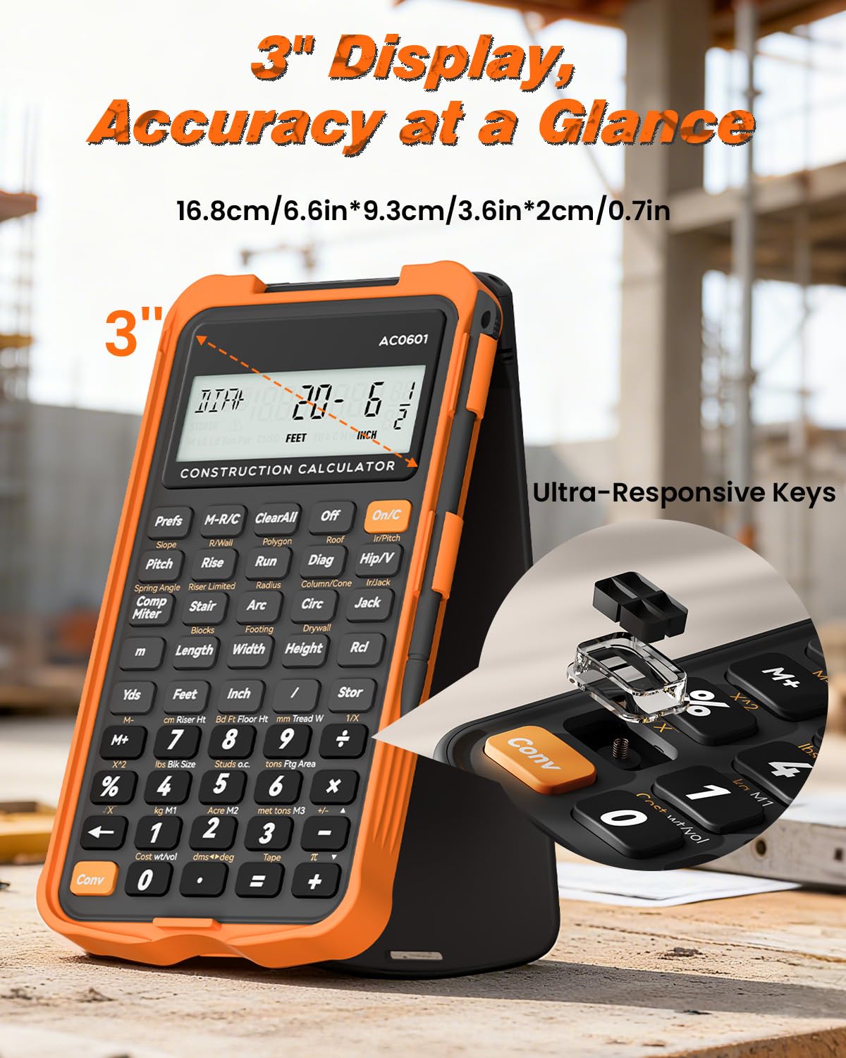 Construction Calculator with Writing Tablet O92981
