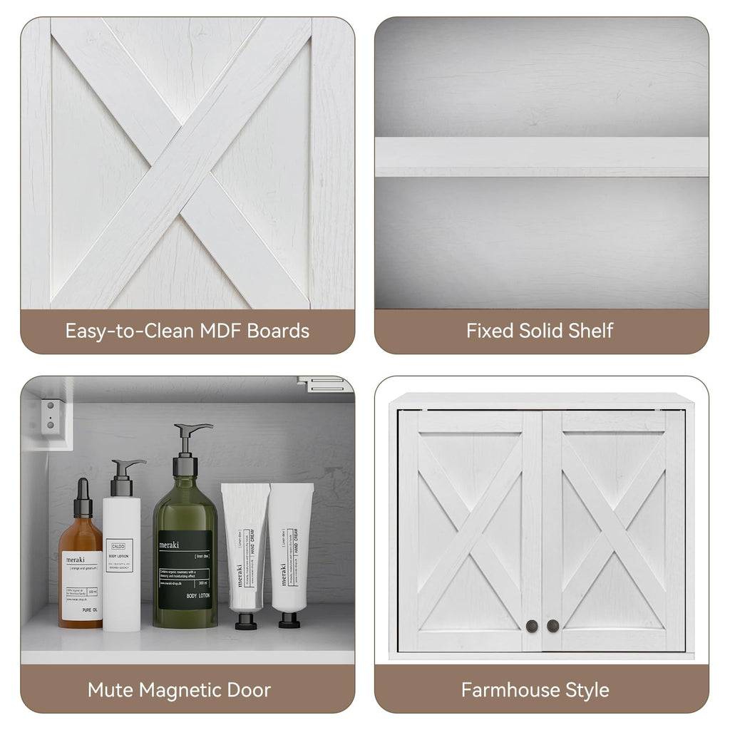 White Wall Mounted Laundry Room Cabinets E870