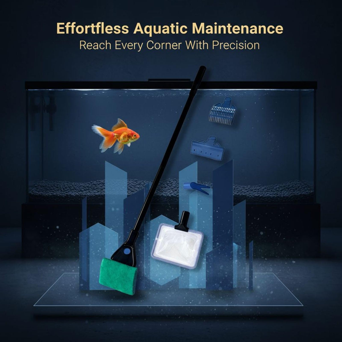 Aquarium Cleaning Kit 5 in 1 Extendable Fish Tank Cleaning Tool J2989