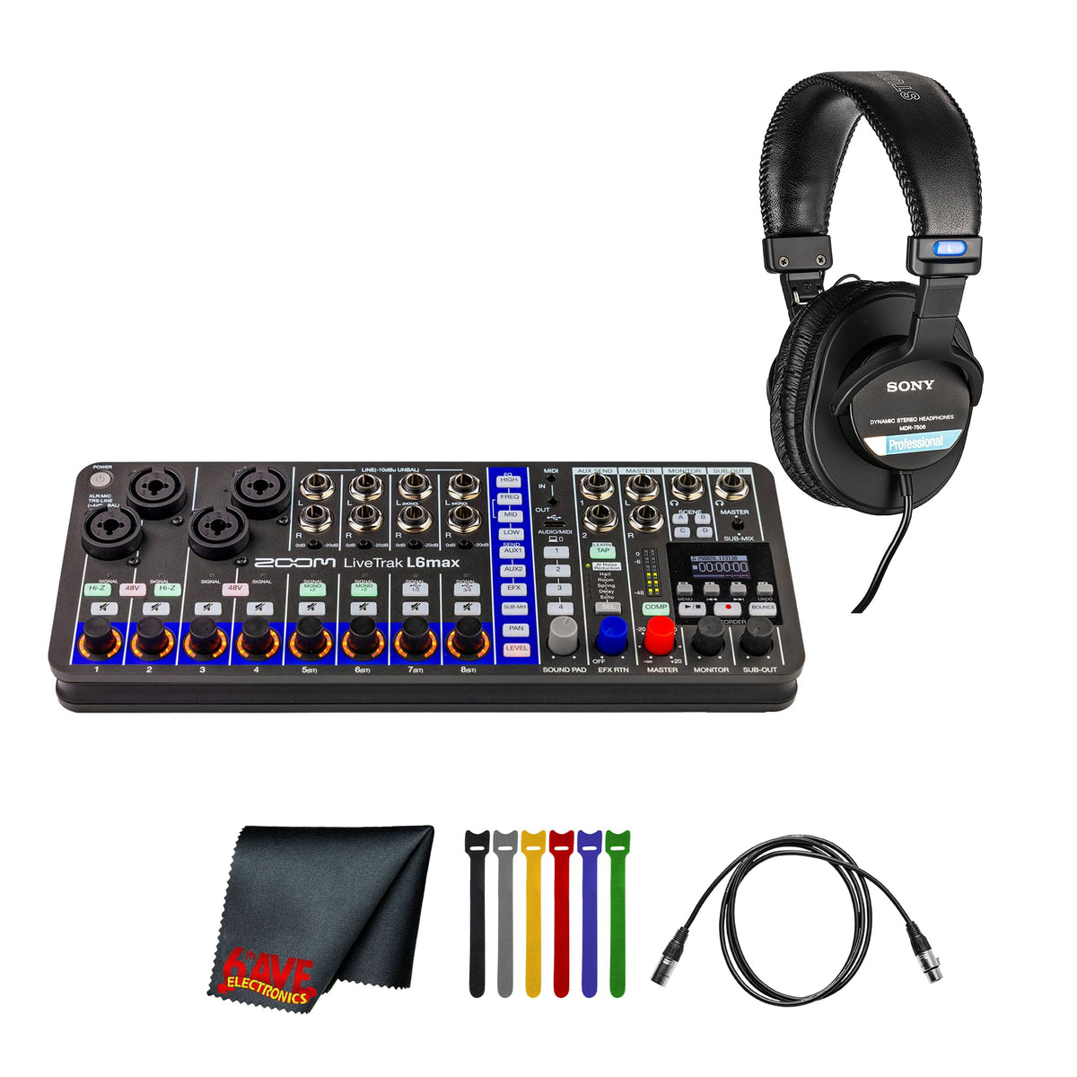 12-Channel Mixer & Headphones Bundle W32519