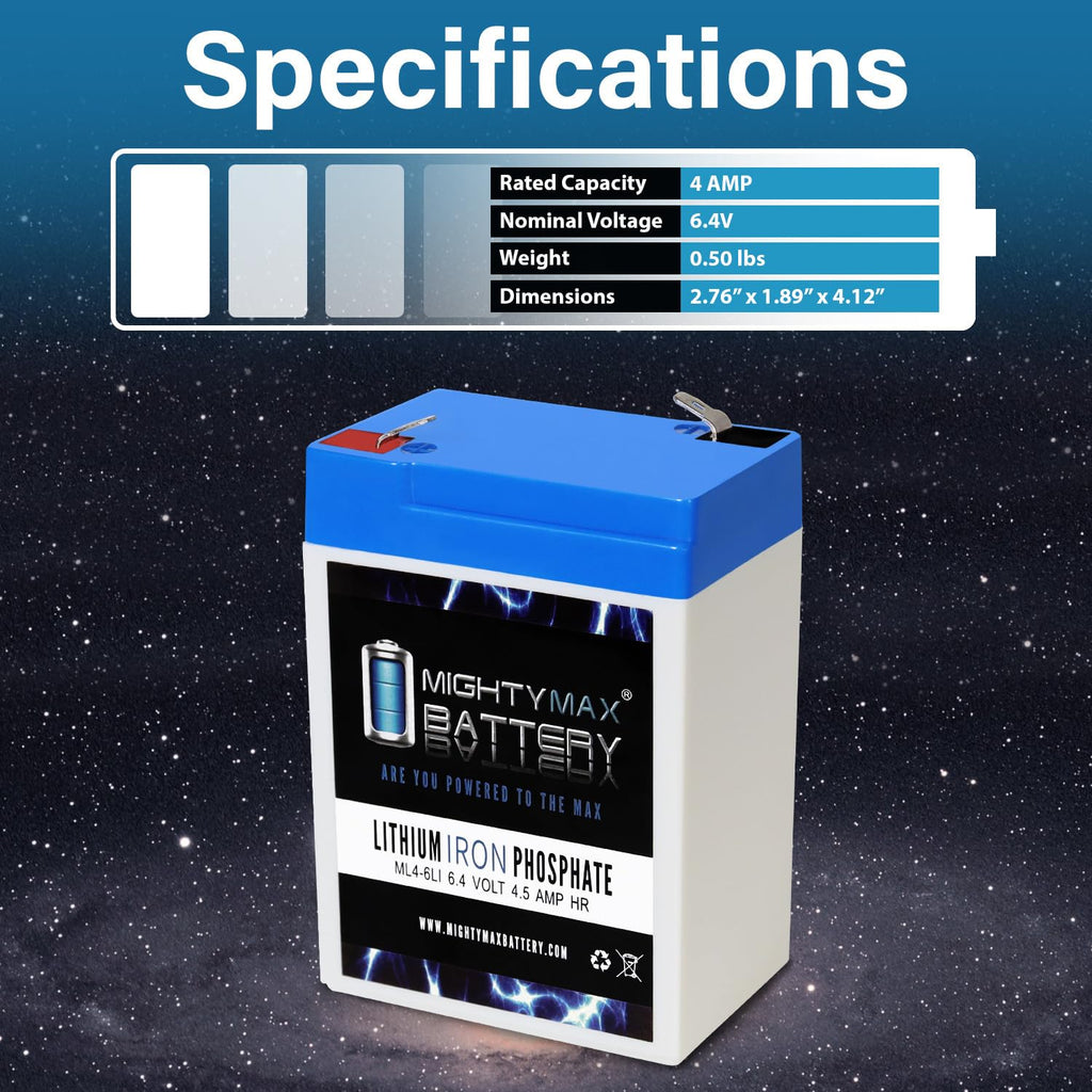 6V 4.5AH Lithium Replacement Battery U20694