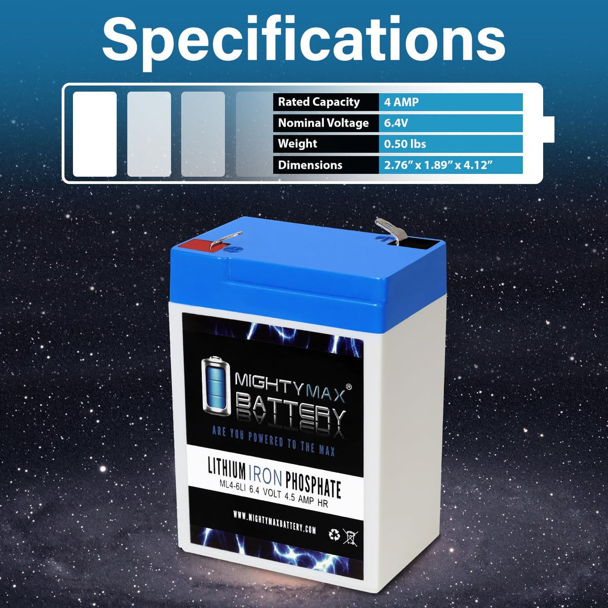6V 4.5AH Lithium Replacement Battery U20694