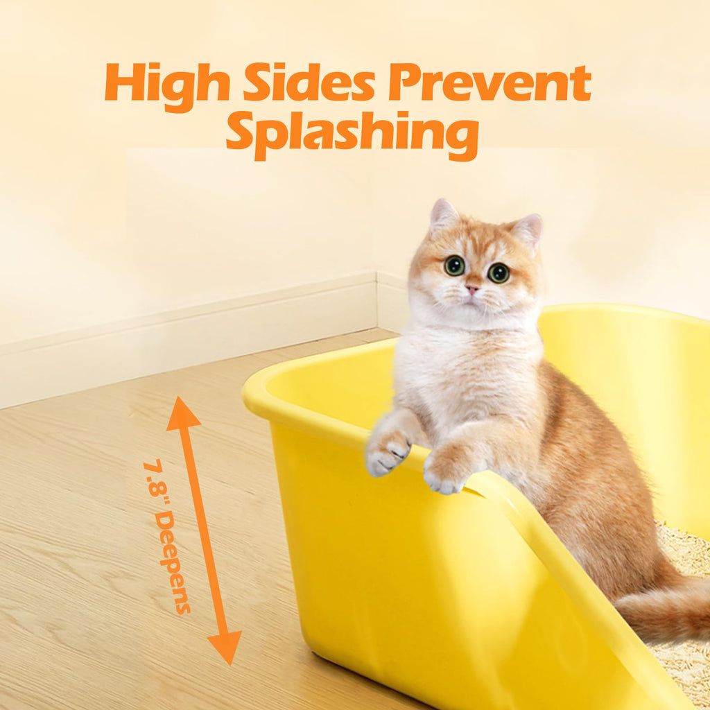Large Cat Litter Box with High Sides and Low Entry U591954