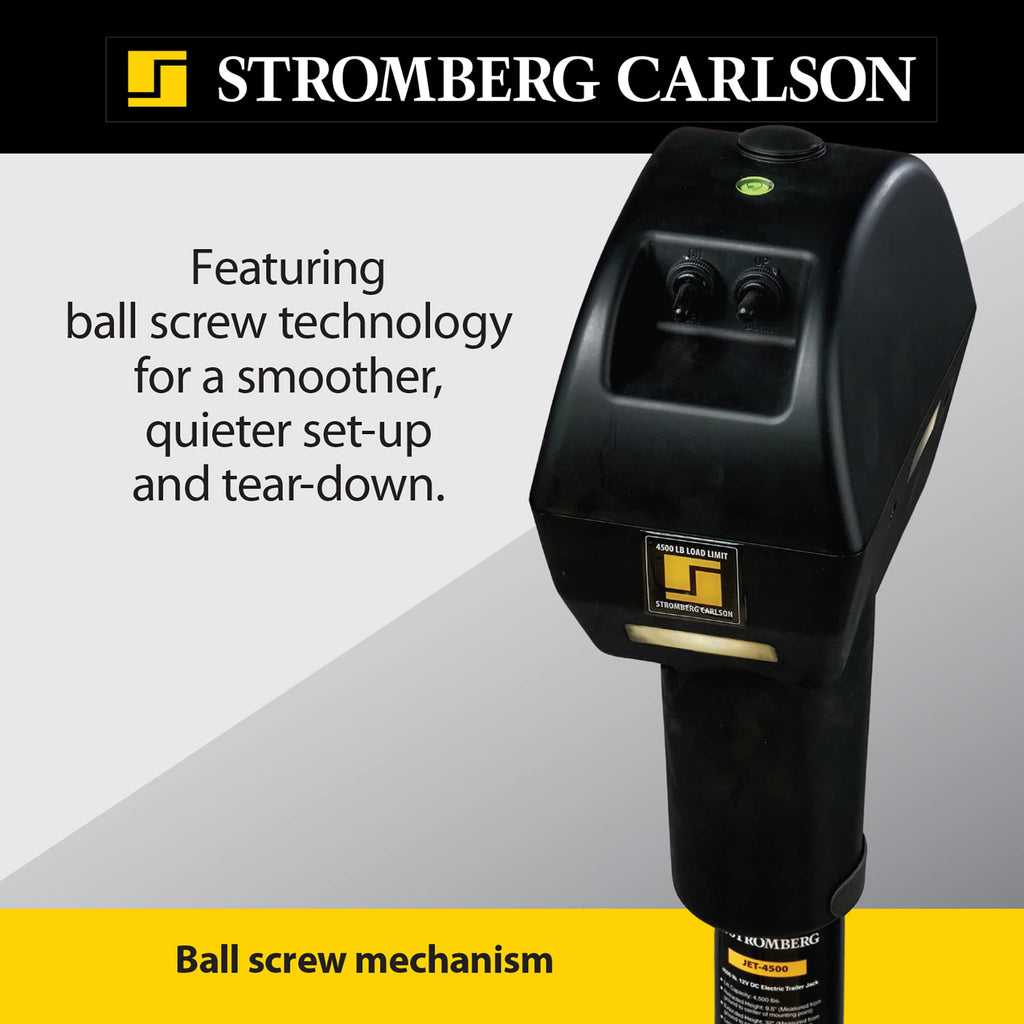 Electric Tongue Jack with Ball Screw Mechanism, 18" Travel & 4.5" Drop Down Leg, 4500 lb U8522