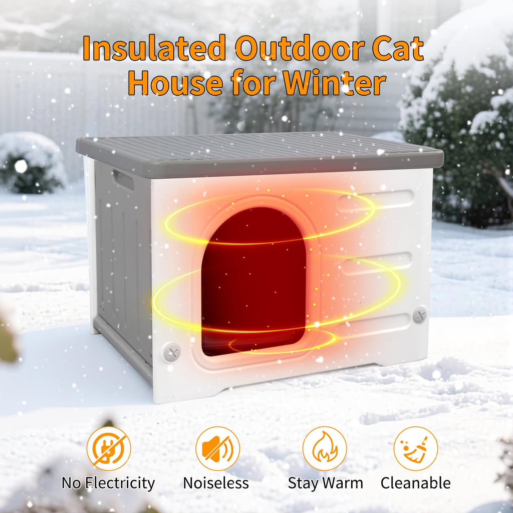Insulated Outdoor Cat House with Liner W5701